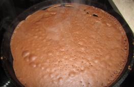 Шоколадные блины на кефире Блинчики на кефире с какао порошком рецепт